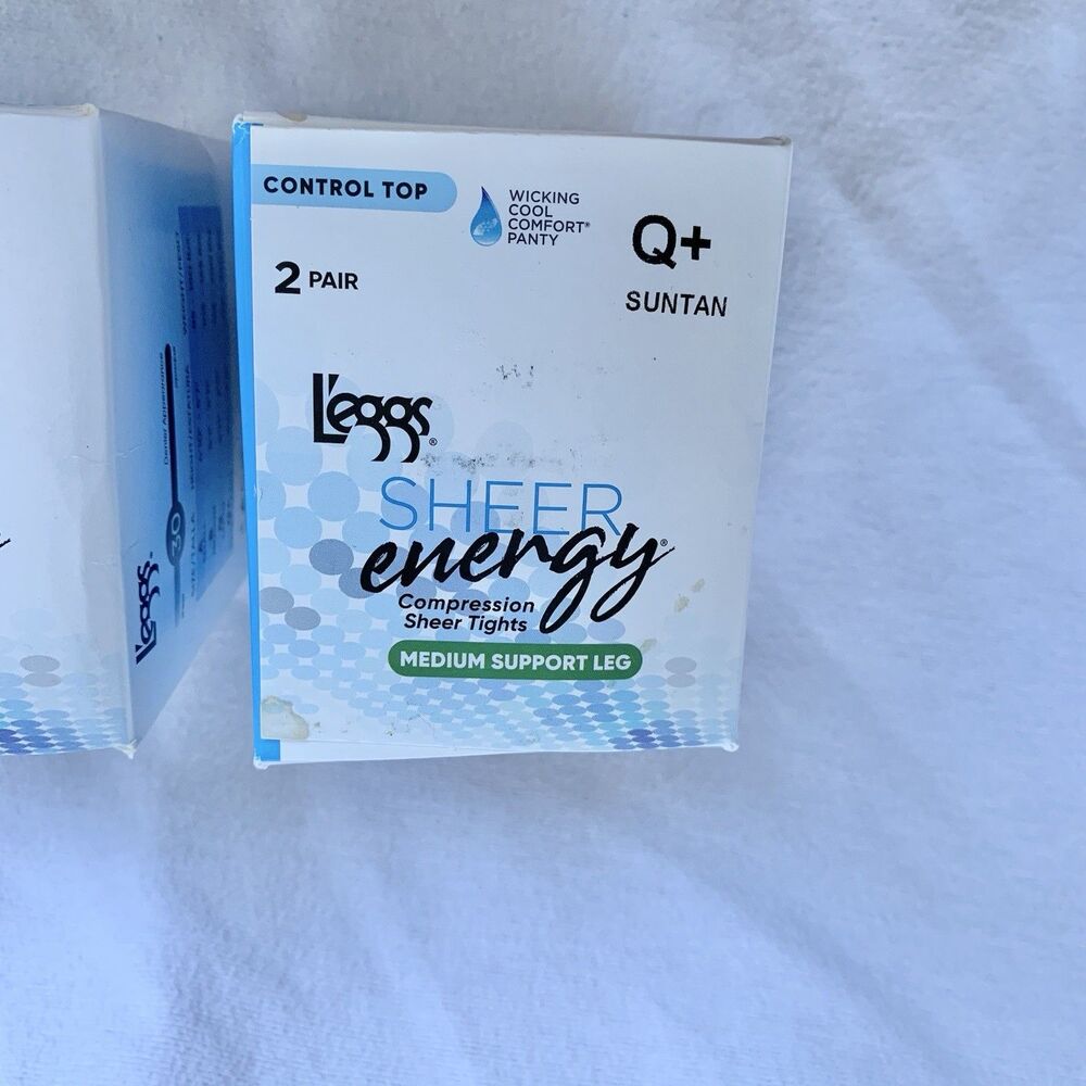L’eggs 3 Pack Sheer Energy Control Top Medium Support Compression Tights Sz Q+ - Picture 7 of 8